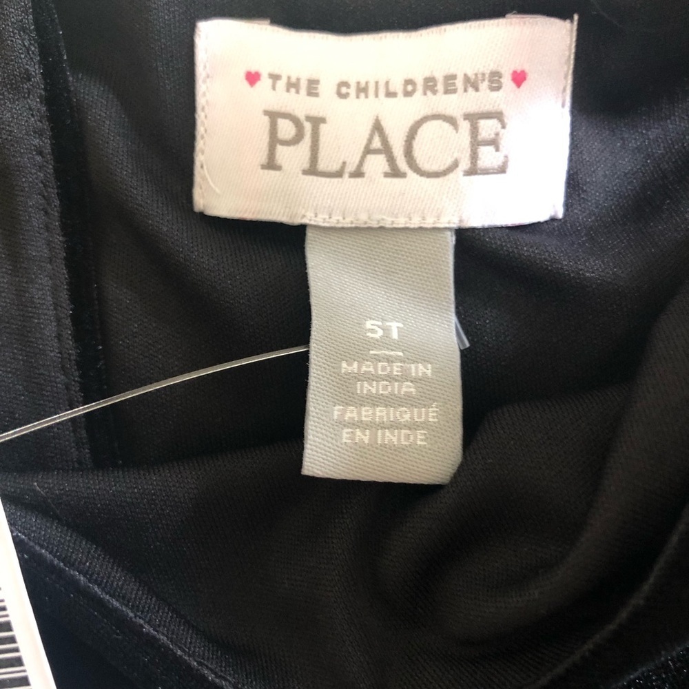 The Children’s Place Girls Holiday Dress 5T Black Velvet Green Plaid Sleeveless - Picture 6 of 8